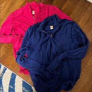 Bundle of two Lucy brand half zip tops